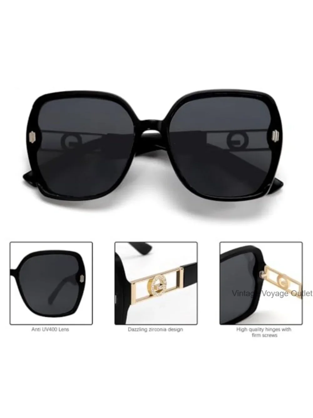 Retro Oversized 70s Sunglasses UV400 Protection, Square Frame, Unisex